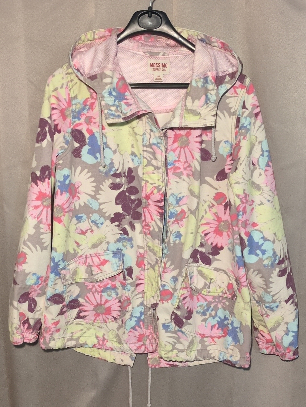 Mossimo Supply Co. Pastel Floral Hooded Zip Jacket